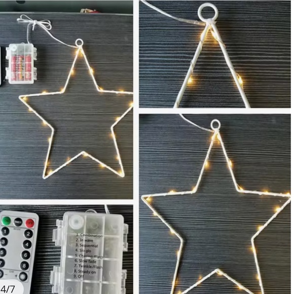 1 Pack Christmas Garland Window Fairy Light Christmas Window Star Light … - Picture 2 of 2